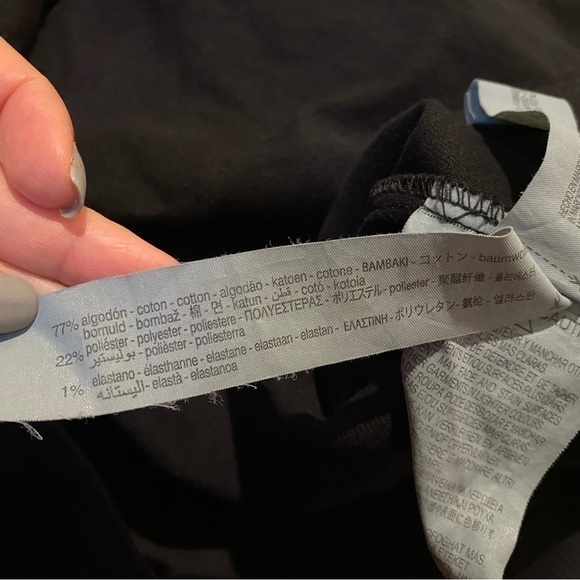 ZARA Women Black V-Neck Denim Puffy Sleeves Short Dress Size Medium - Picture 6 of 7